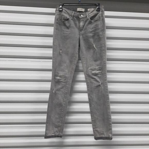 Jessica Simpson Cherish Skinny Jeans Womens Size 27 Gray Distressed Denim - Picture 1 of 8